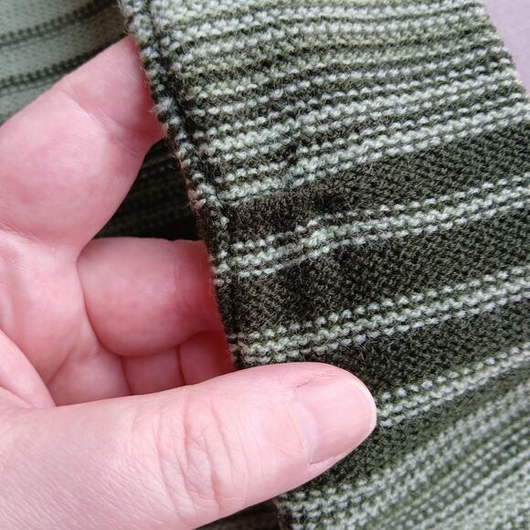 Pear Blossom Vertical Striped Sweater and Scarf Set Medium VTG 70s green black - Picture 16 of 16